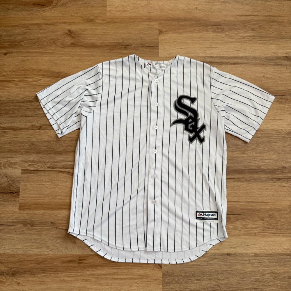 Chicago Majestics White Sox Striped Baseball Jersey - LG